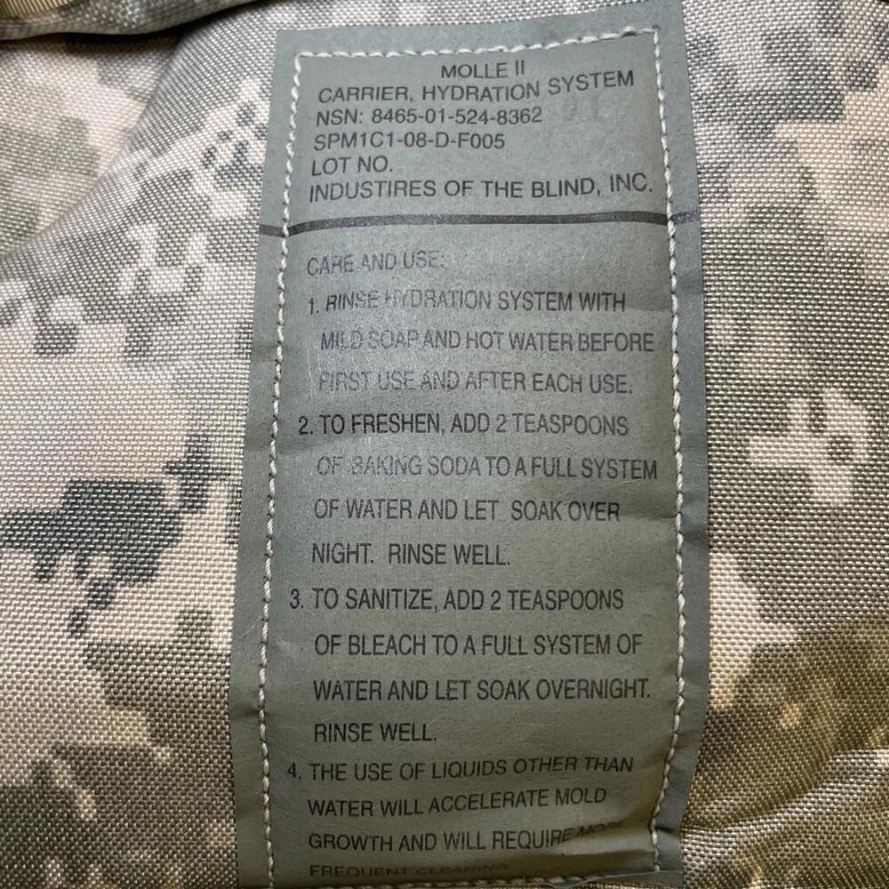 USA USGI MOLLE II 3L/100oz OCP HYDRATION SYSTEM CARRIER w/ Canteen HYDRAMAX - Picture 7 of 14